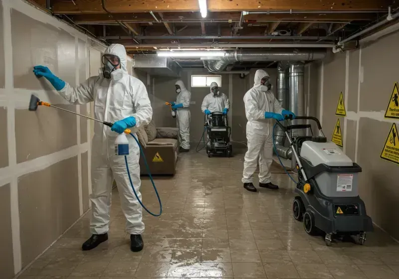 Basement Moisture Removal and Structural Drying process in East Palo Alto, CA